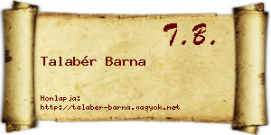 Talabér Barna névjegykártya